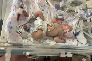 Taiya in the Neonatal Unit at Warrington Hospital.