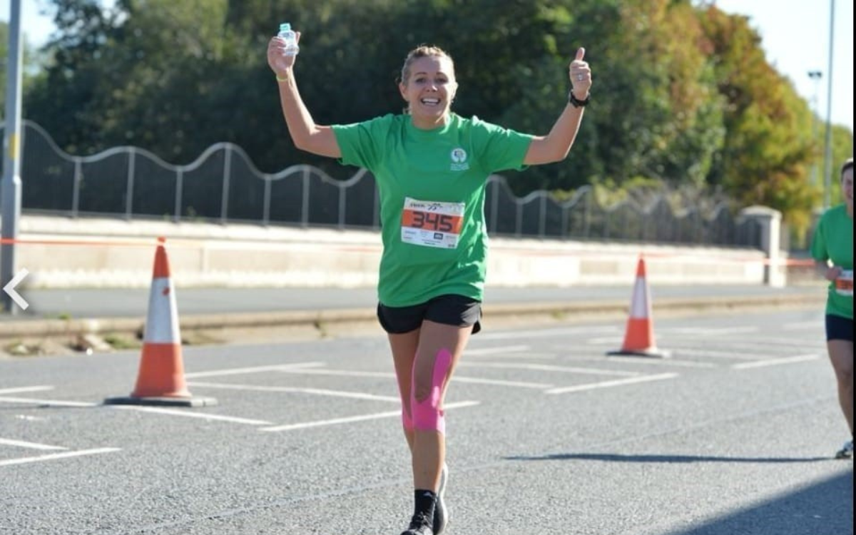 Running festival participant.