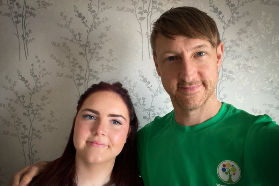 Adam with daughter Ella who is now 14 years old.