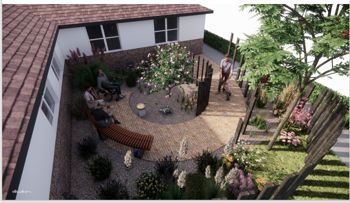 Architect design of the sensory garden.